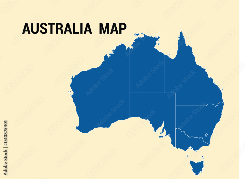 Obraz premium Map of Australia, Australia Map Vector Illustration. 