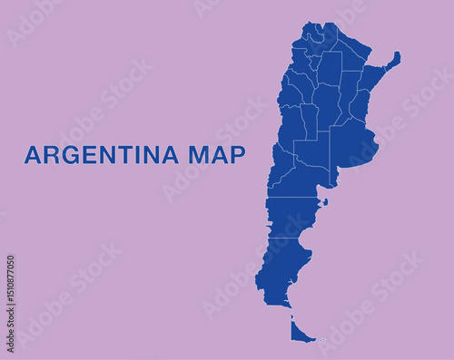 Map of Argentina,  Argentina Map Vector Illustration.	
