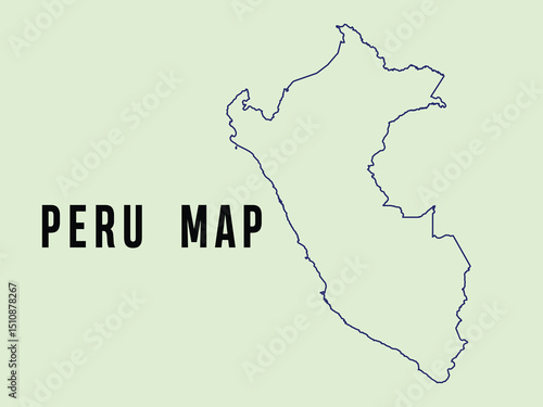 Map of Peru,  Peru Map Vector Illustration.	
