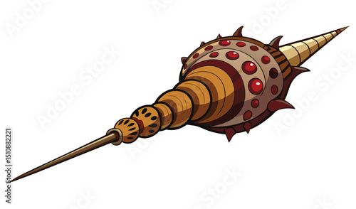 Ornate seashell design with spiked shell and long point
