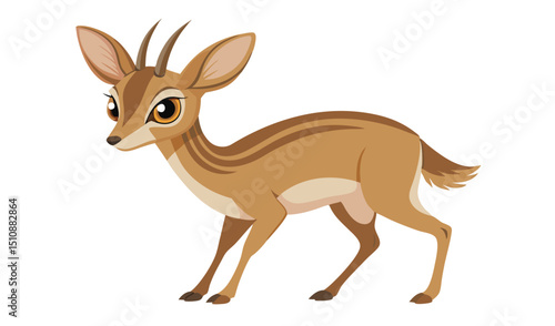 Cute cartoon dik dik antelope illustration