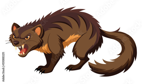 Aggressive brown tasmanian devil cartoon illustration