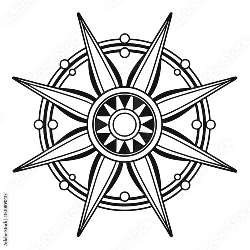 Wallpaper Mural Nautical compass rose symbol for navigation and exploration Torontodigital.ca