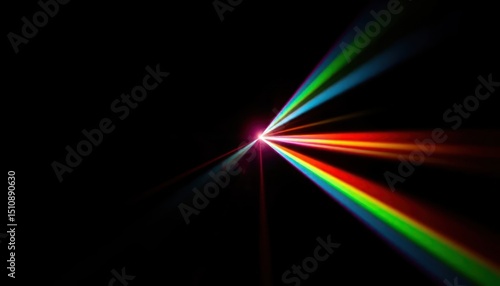 Radiant Spectrum: A Vibrant Burst of Colorful Light Rays on Dark Backdrop