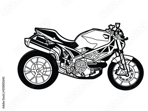 Motorcycle illustration silhouette style 