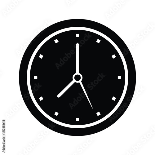 Wall Clock Icon Vector Flat and Clean Look Isolated