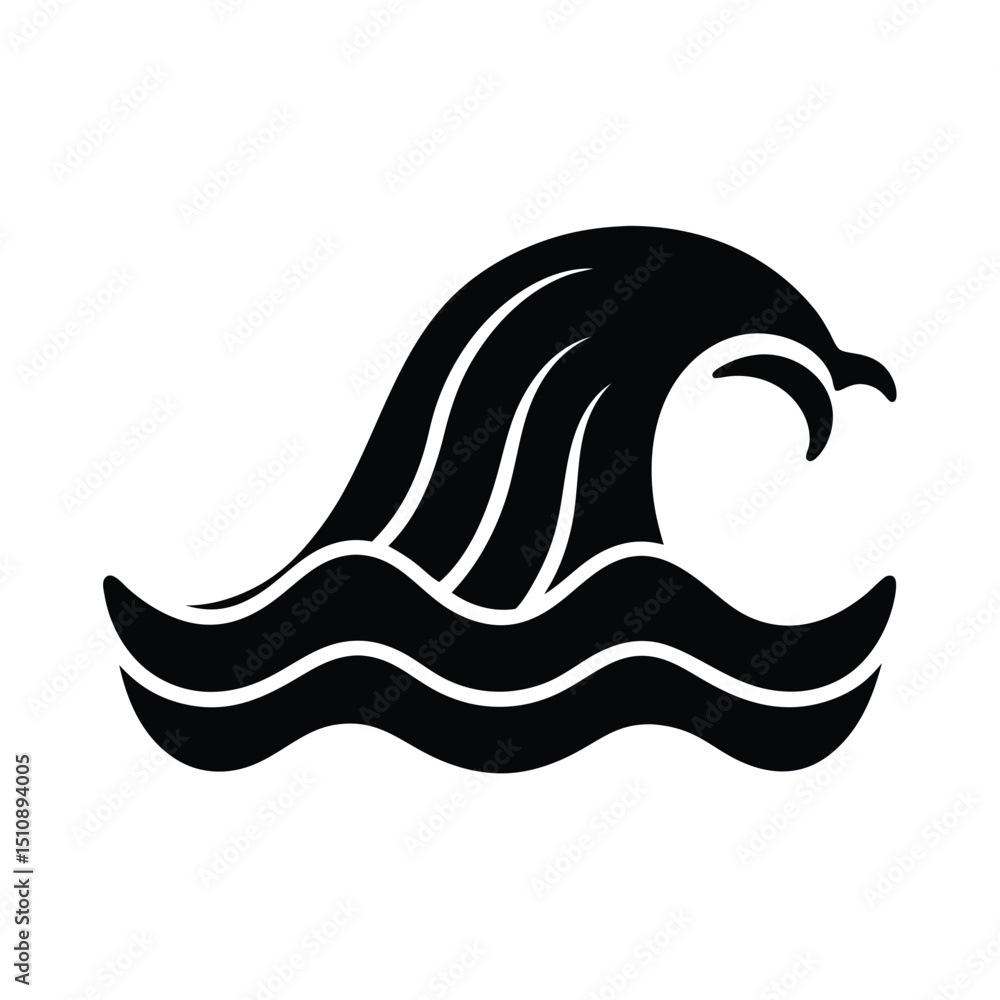 Obraz premium Wave Icon Vector Flat and Clean Look Isolated