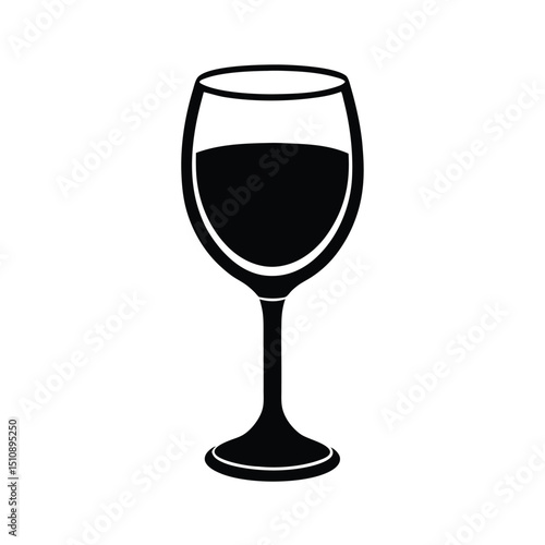 Wine Glass Icon Vector Flat and Clean Look Isolated