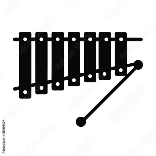 Xylophone Icon Vector Flat and Clean Look Isolated