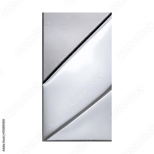 Abstract silver panel design for modern interior wall decor and reflective surface art installation concept