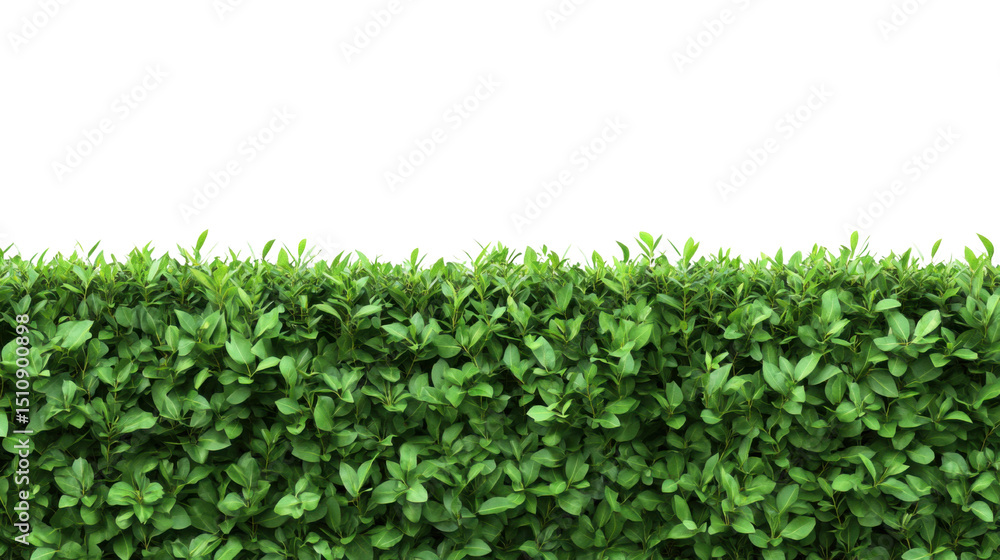Obraz premium Lush green hedge providing natural privacy on white background