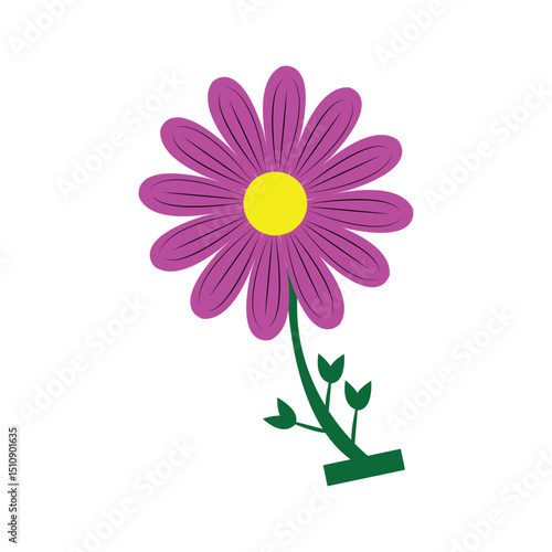 Simple purple daisy flower illustration