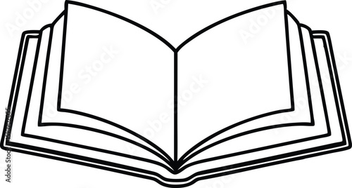 open book on white background