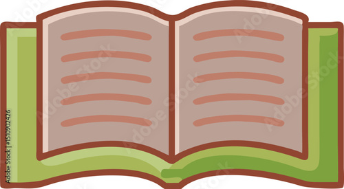 Open book vector illustration with a bookmark, showing blank pages for learning and knowledge