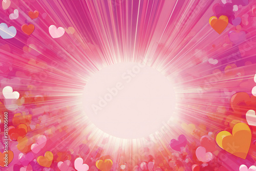 Colorful Heart Explosion Background