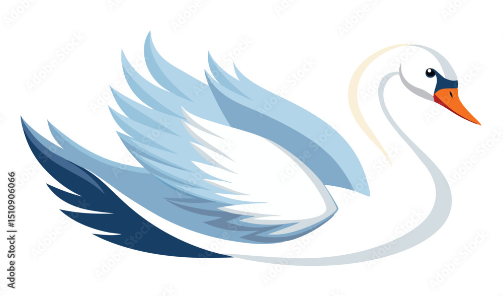 Fototapeta premium Elegant stylized swan bird design illustration