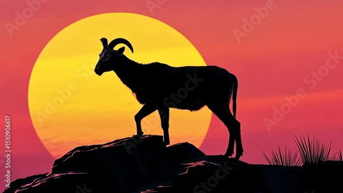 Silhouette of antelope at sunset (2)