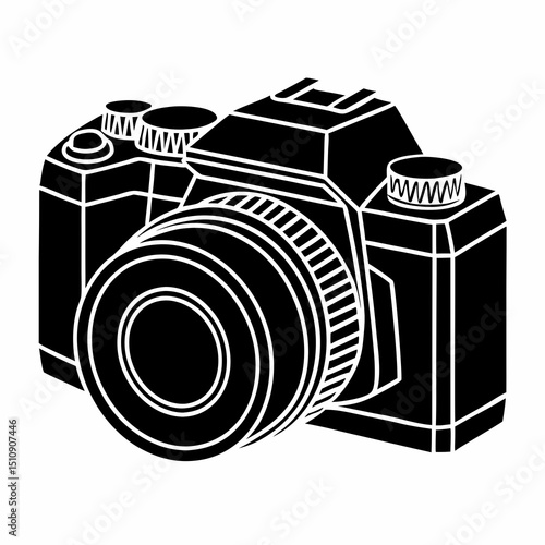 Camera vector icon for photography, media, and creative industry branding
