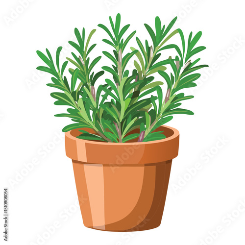 Rosemary herb plant in pot