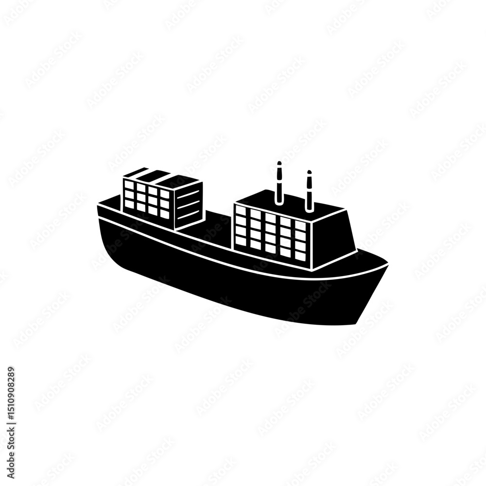 Fototapeta premium creative details cargo ship icon vector illustration 