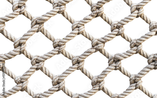 White rope with knots in a pattern