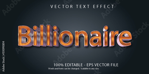 A luxurious, metallic 3D editable text effect, featuring a polished gold and silver gradient, perfect for creating impactful headlines related to wealth, finance, and high-end branding.