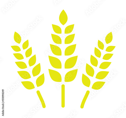 Ears of wheat symbols. Wheat silhouettes. Wheat vector icons