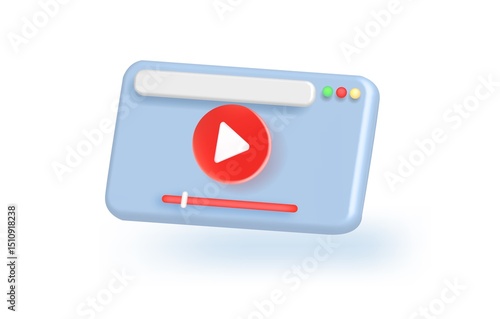 Free Download Video player, web page, play button. Video, streaming, multimedia concept. 3d icon. - GFXLoad