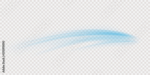 Blue stripes in the form of drill, turns and swirl. Undulate wave swirl swoosh, dynamic twisted lines. Transparent blue sparkling light line element.