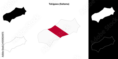 Tokigawa (Saitama) outline map set