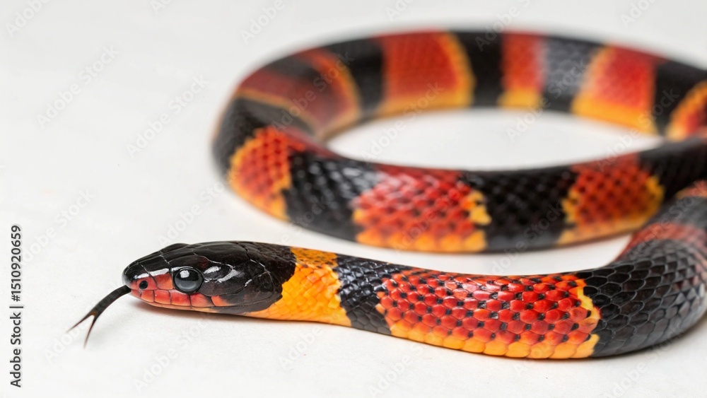 Naklejka premium Eastern Coral Snake on studio background