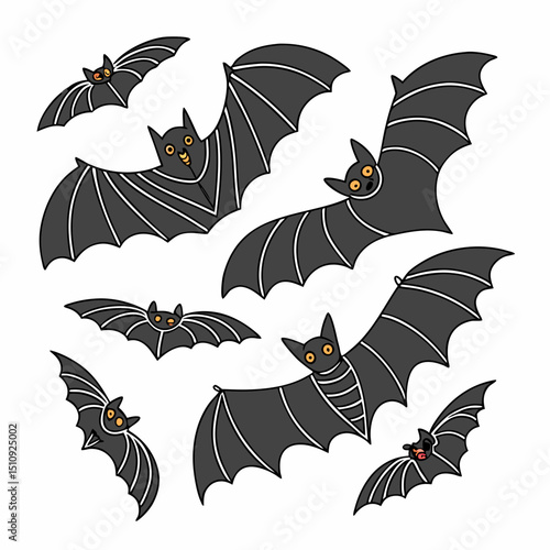  halloween bats silhouettes