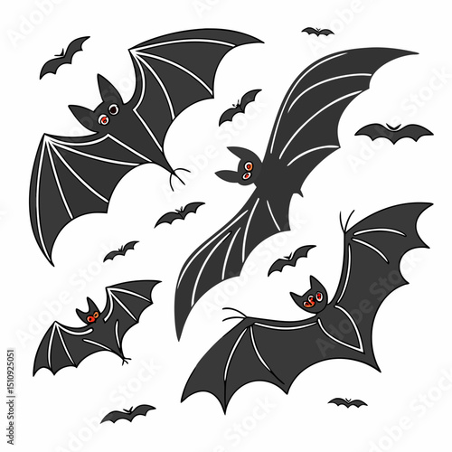  halloween bats silhouettes