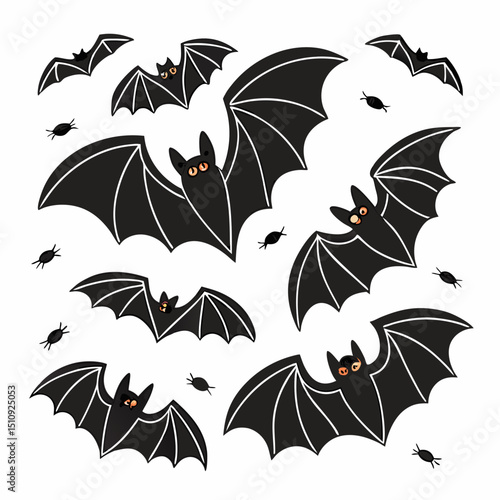  halloween bats silhouettes