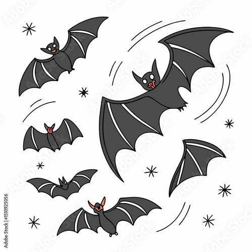  halloween bats silhouettes