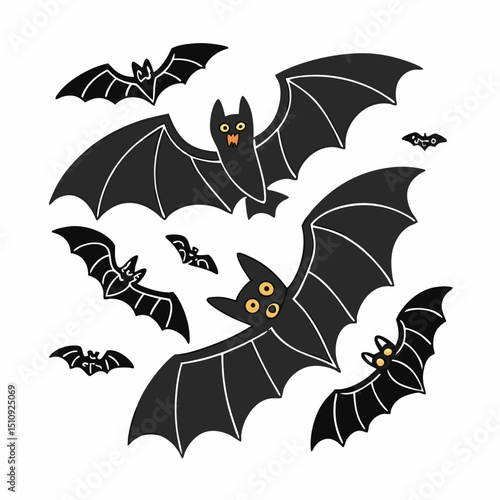  halloween bats silhouettes