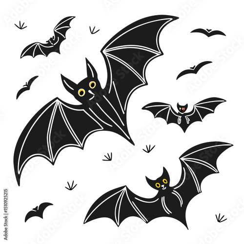  halloween bats silhouettes