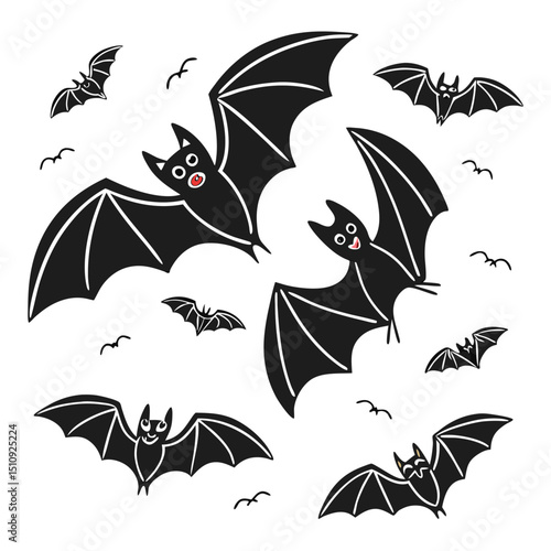  halloween bats silhouettes