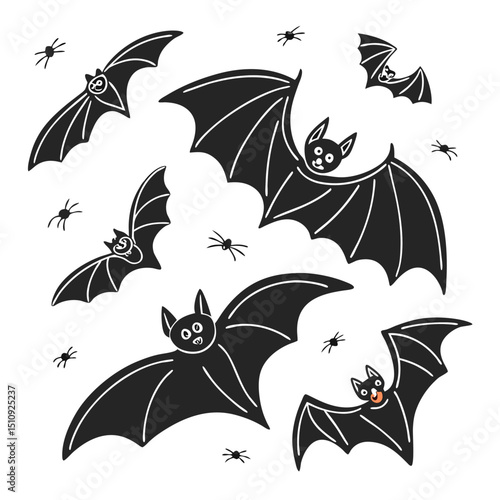  halloween bats silhouettes