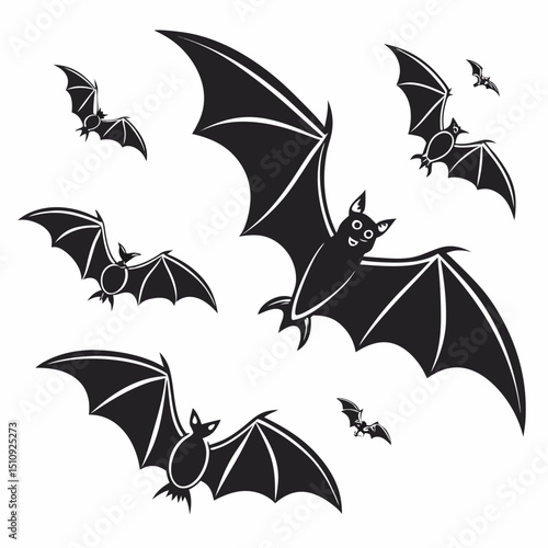  halloween bats silhouettes