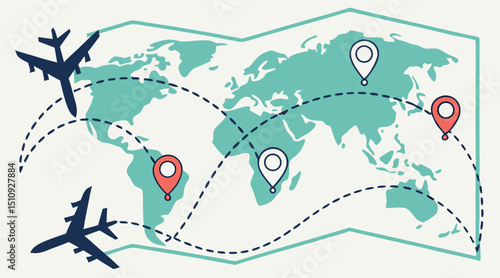 "International Flight Map: Air Travel Network Across Continents"
