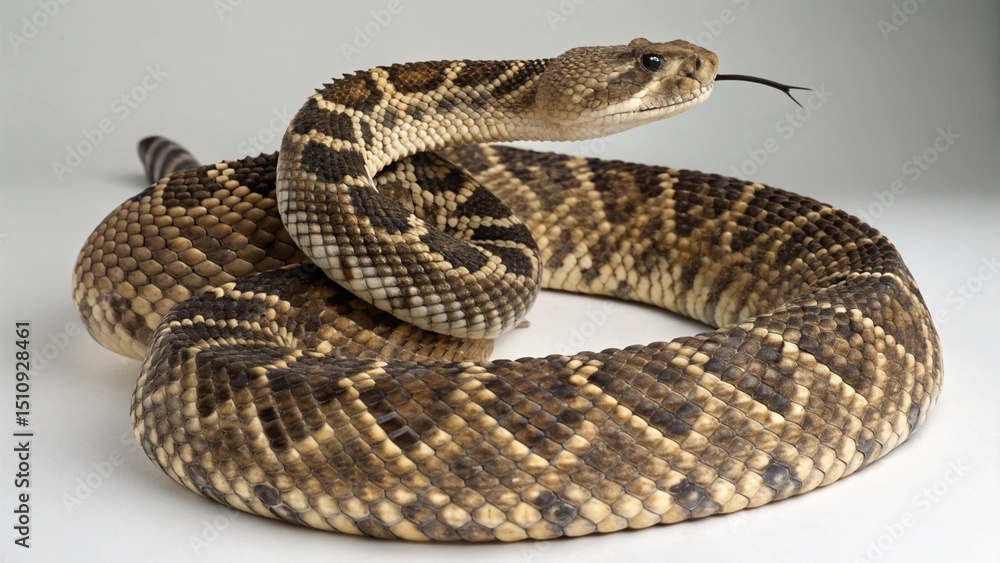 Fototapeta premium Eastern Diamondback Rattlesnake on studio background