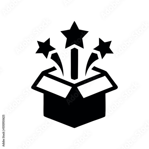 Unboxing vector silhouette icon