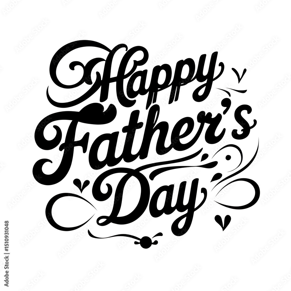 Happy father's day typography design transparent background Happy father's day typography design transparent background