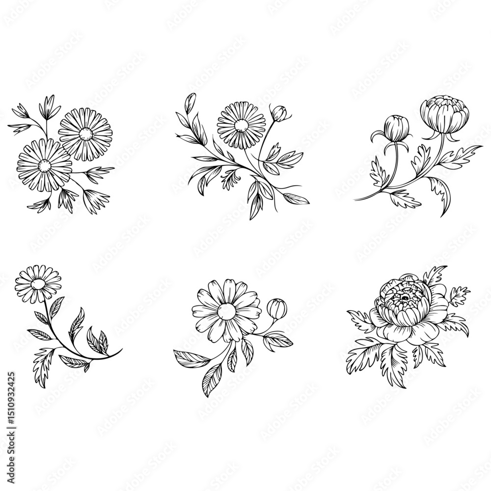 Fototapeta premium Floral Wreaths and Bouquets