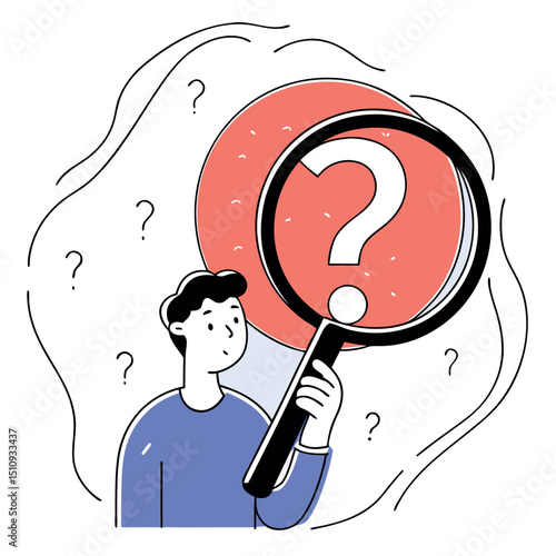 Question Mark Vector Illustration Search Concept Flat Design