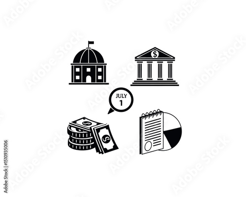 Government Finance Icons July 1st Budget Report