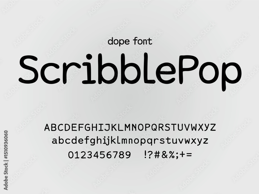 Obraz premium New font ScribblePop font