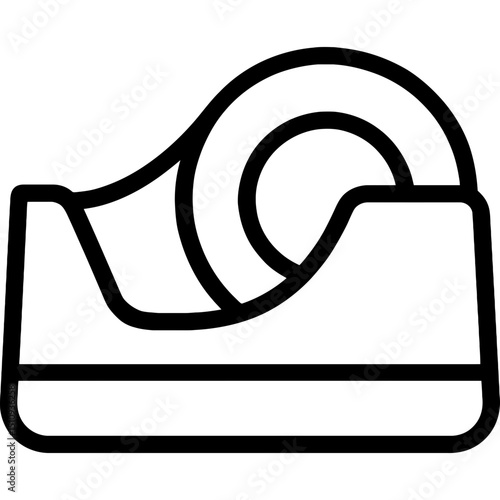 Minimalist tape dispenser vector outline