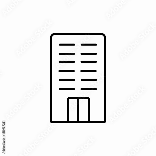 Office building tall icon vector sign